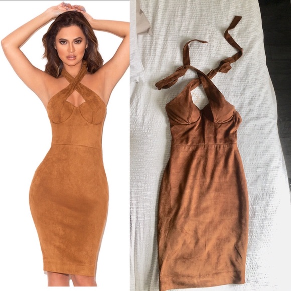 Dresses & Skirts - House of CB suede dress XS